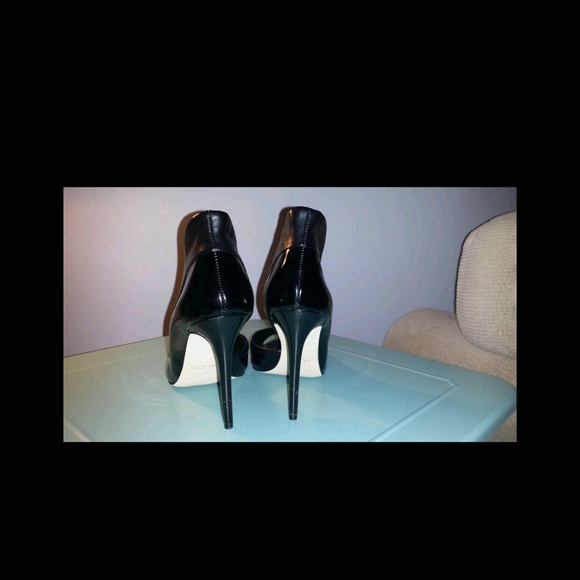 Aldo black peep toe tuxedo stiletto heels - Picture 5 of 5